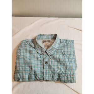 Duluth Fishing Shirt Mens XL Green Plaid Long Sleeve Hiking Camping Vented